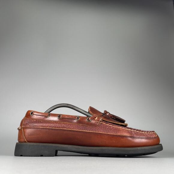 G.H. Bass Henry Men\'s 10.5 W Brown Leather Casual Slip On Tassel Kiltie Loafers